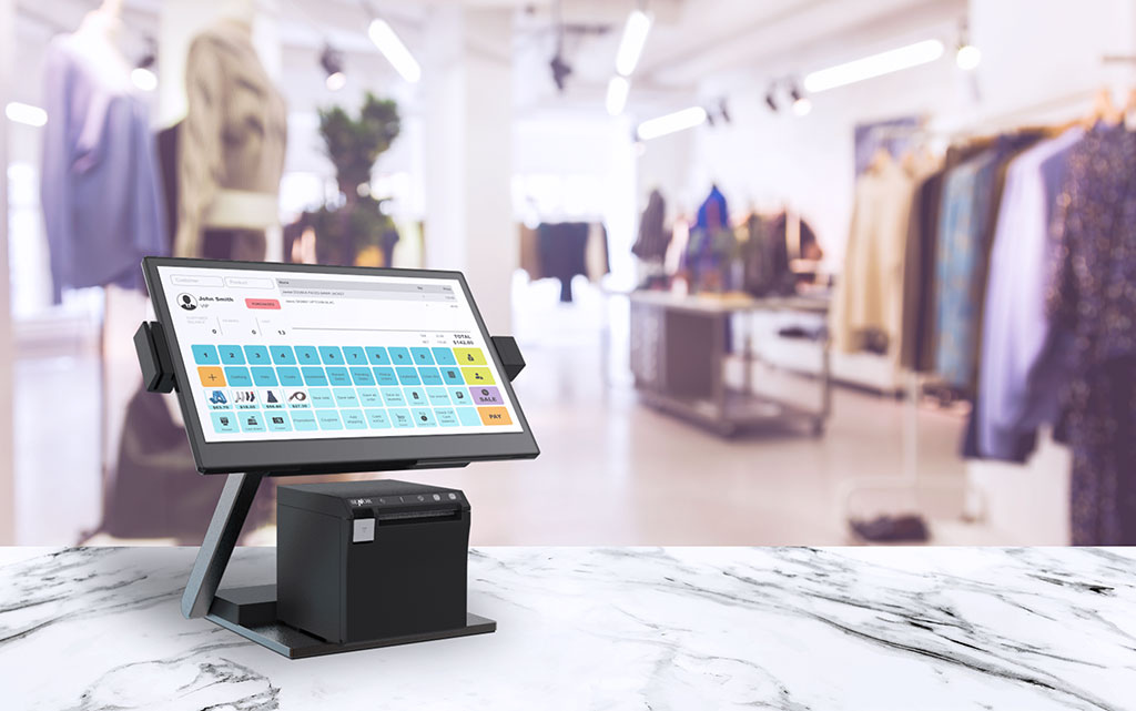 SENOR AIO touch POS terminal applicant in clothing chain.